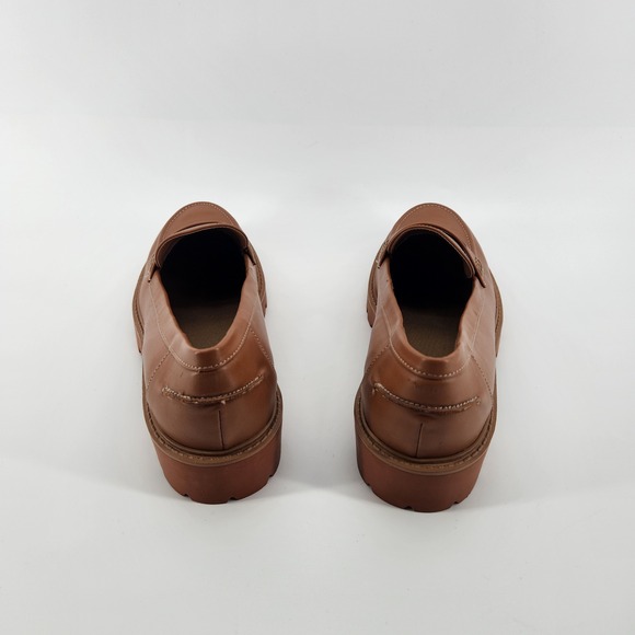 St. John's Bay Lug Sole Loafers Women's 10M Brown Faux Leather Casual Shoes - Picture 2 of 6